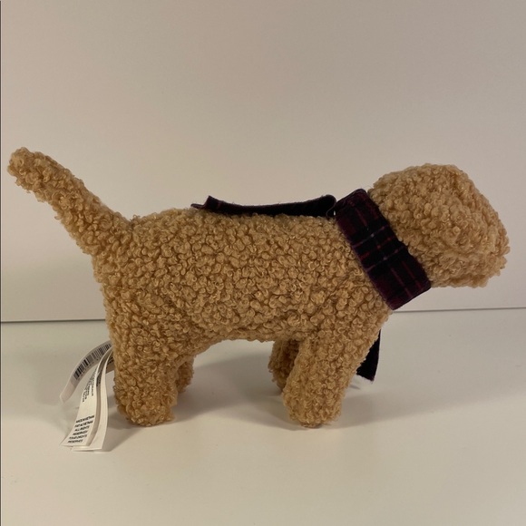 PINK Victoria's Secret Tan Dog Plush with Plaid Scarf - Picture 2 of 4